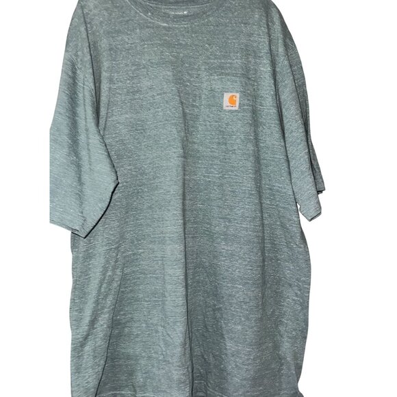 Carhartt Loose Fit 2XL Tall Mens Heathered Green Short Sleeve Pocket T-Shirt - Picture 2 of 7